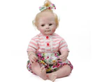 NPK 52CM newborn sweet face bebe reborn baby realistic soft cuddly baby hand rooted blond hair high quality collectible doll