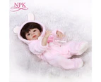 NPK full silicone vinyl reborn dolls 23inch 57cm Newborn Babies Doll Realistic Lifelike baby with Pink plush clothes