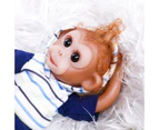 Original NPK 20CM mini monkey baby twin very soft flexible silicone reborn doll collecible art doll detailed hand made lifelike