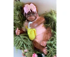 NPK 45CM Reborn Monkey Baby Orangutans Lifelike Soft Touch Cuddly Soft Body Doll Collectible Art Gifts for Adults