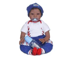 NPK 55CM lifelike soft body 100% handmade detailed painting art doll  collectibles reborn doll look like African American baby