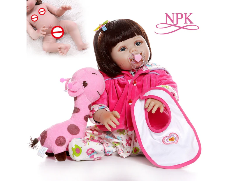NPK 56CM 0-3M real baby size baby reborn toddler girl  full body silicone bebe doll reborn  Bath toy  dolls