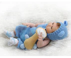 NPK 48CM bebe doll reborn triplets sweet newborn baby doll hand detailed painting pinky look full body silicone
