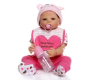 NPK 55CM 55CM full body silicone vinyl baby reborn dolls newborn sweet girl bath toy shower doll Anatomically Correct