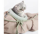 Foldable Cat Tunnel Hanging Lotus Root Hammock Cattery Cradle Pet Sleeping Bag - Green