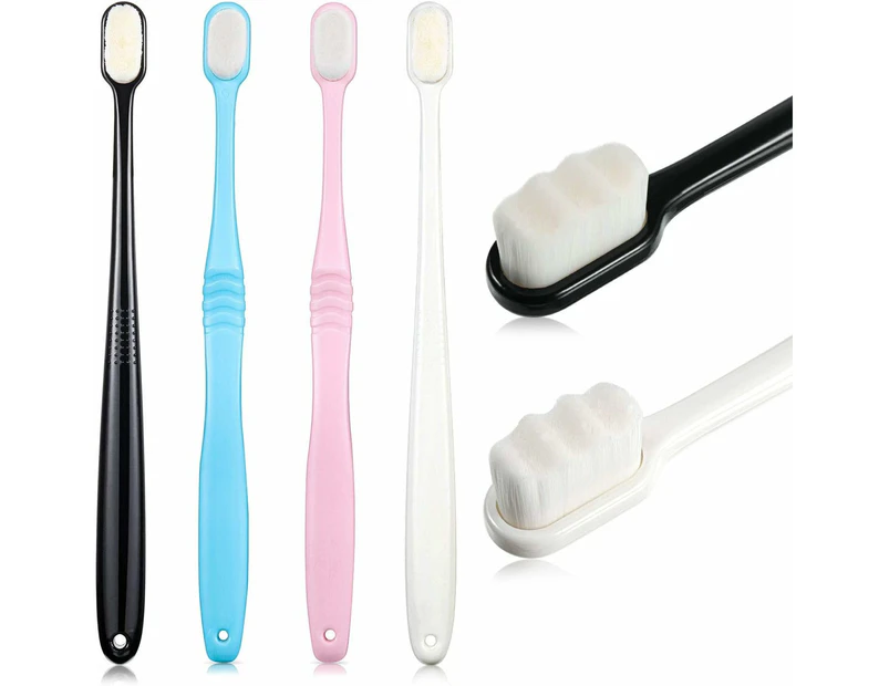 4pcs soft toothbrush micro nano toothbrush soft bristles toothbrush, white, can be used for home travel.