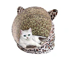 Leopard Pattern Foldable Cat Dog Nest Kitten Mat Sleeping Bag Kennel Pet House