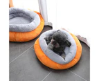 Cat Round Litter Pad Small Dog Winter Sleeping Mat Anti-slip Cattery Pet Supply - Orange