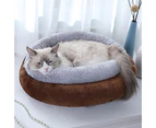 Cat Round Litter Pad Small Dog Winter Sleeping Mat Anti-slip Cattery Pet Supply - Orange