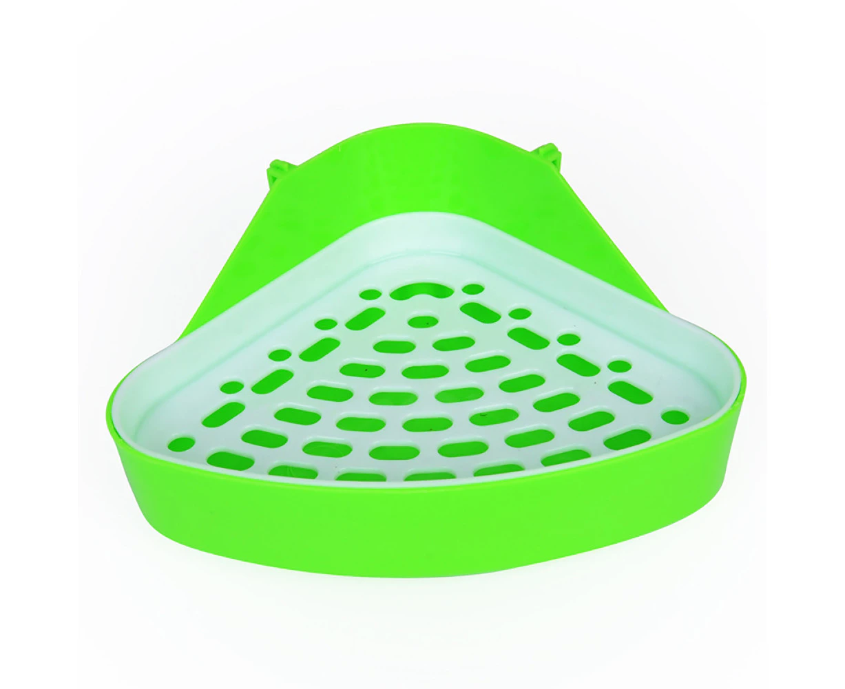 Durable Pet Cavy Rabbit Pee Toilet Small Animal Hamster Litter Tray Clean Tool - Green