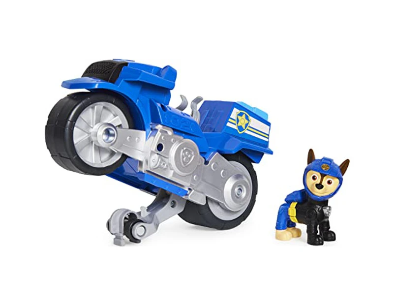 PAW Patrol Moto Pups Chase’s Deluxe Pull Back Motorcycle Vehicle with Wheelie Feature and Figure