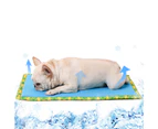 Pet Cooling Mat Breathable Good Water Absorption Anti-Slip Comfortable Fabric Summer Pet Mats Dog Supplies - Blue