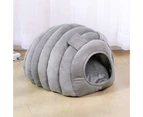 Caterpillar Semi-enclosed Cat Litter Mat Bed House Small Dog Nest Pet Supplies - Brick Red