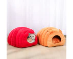 Caterpillar Semi-enclosed Cat Litter Mat Bed House Small Dog Nest Pet Supplies - Red