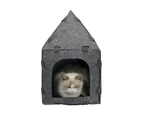 DIY Felt House Tunnel Pet Cats Kitten Cave Sleeping Bed Playing Nest Kennel - Grey House