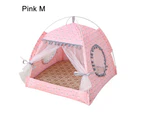 Dog House Super Soft Wide Application Fabric Easy Cleaned Printed Kitten Nest Pet Supplies - Pink