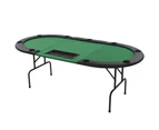 9-Player Folding Poker Table 3 Fold Oval Green