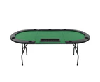 9-Player Folding Poker Table 3 Fold Oval Green