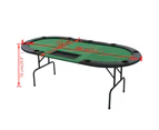 9-Player Folding Poker Table 3 Fold Oval Green