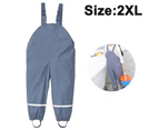Kids Waterproof Rain Pants Dirty Proof Suspender Trousers for Boys and Girls - Grey