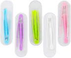 5 pcs Portable Contact Lens Stick Tool Case Set (Inserter/Remover+Tweezer with Soft Tip)