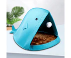 Exquisite Pets Bed Widely Use Felt Foldable Shark Dog Cats House for Daily Use - Sky Blue