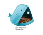 Exquisite Pets Bed Widely Use Felt Foldable Shark Dog Cats House for Daily Use - Sky Blue