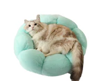 Pet Nest Petal Shape Keep Warmth Soft Thickened Dogs Cats Rounded Warm Bed for Household - Green