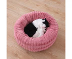 Pet Nest Round Keep Warmth Wear-resistant Cute Pet Dogs Cats Basin Style Nest for Winter - Pink