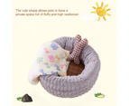 Pet Nest Round Keep Warmth Wear-resistant Cute Pet Dogs Cats Basin Style Nest for Winter - Grey