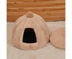Round Kennel Semi-closed Cat Sleep Winter Mat Small Medium-sized Dogs Pet Nest - Pink