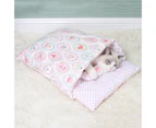 Semi-closed Warm Soft Cat Sleeping Bed Kennel Cushion Dogs Supply with Pillow - Blue