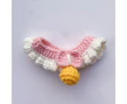 Cat Knitted Collar Soft Wear-resistant Delicate Cat Collar Cat Necklace Sweet Pet Scarf Pet Supplies-Pink L