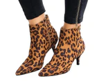 Woosien Women Zip Ankle Boots Low Kitten Heel Shoes Multi