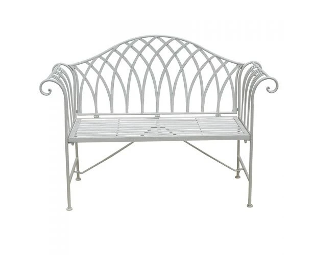 White Lavinia Iron Outdoor Bench