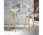 Levede 1x Bar Stools Kitchen Stool Chair Swivel Barstools Velvet Padded Seat