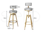 Levede 1x Bar Stools Kitchen Stool Chair Swivel Barstools Velvet Padded Seat