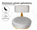 Levede 1x Bar Stools Kitchen Stool Chair Swivel Barstools Velvet Padded Seat