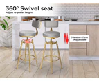 Levede 1x Bar Stools Kitchen Stool Chair Swivel Barstools Velvet Padded Seat