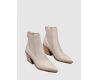 Jo Mercer Women's Feist Mid Ankle Boots Forest Green Patent 36||37||38||39||40||41||42 - Bone