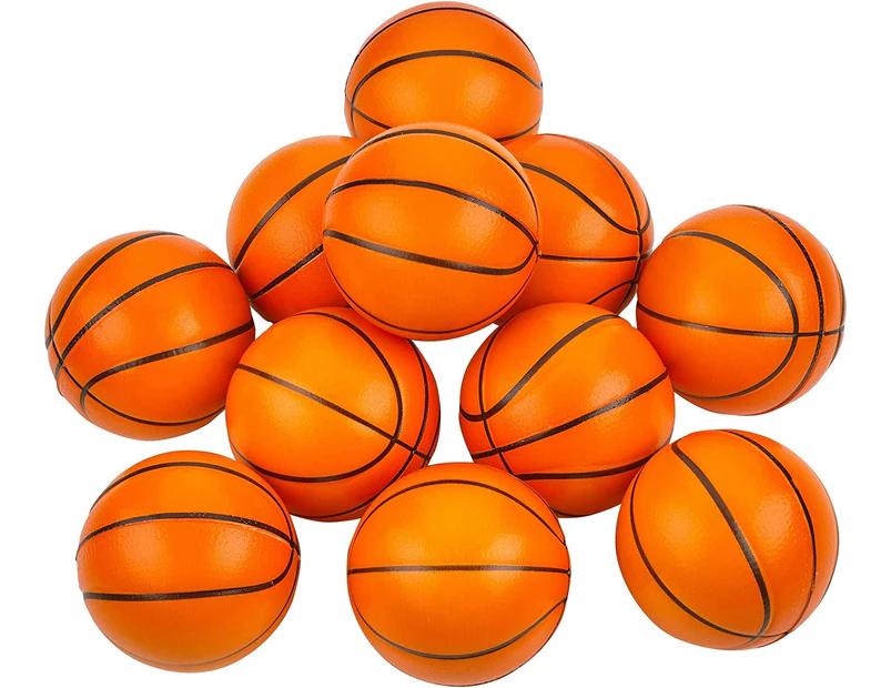 Mini Basketball Stress Balls - (Pack of 12) 1.57 Inch Small Foam Basketballs for Kids, Sports Theme Party Favor Toys