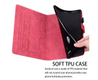 PU Leather Folio Stand Wallet Cover Case with Pencil Holder Card Slot for  ipad Pro1 2 3/ iPad Air 4 10.9" -Red