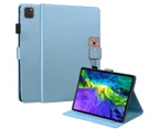 PU Leather Folio Stand Wallet Cover Case with Pencil Holder Card Slot for  ipad Pro1 2 3/ iPad Air 4 10.9" -blue