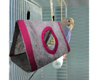 Bird Nest Bed Keep Warm Shed Hut Breathable Triangle Parrot Hammock Winter Bird Sleeping Bed Bird Supplies - Pink