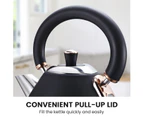 Pronti 1.7L Rose Trim Collection Kettle - Black