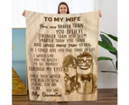to My Wife Throw Blanket from Husband Christmas Birthday Personalization Gift Soft Bed Flannel Blanket
