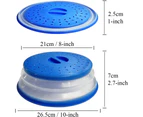 Microwave Plate Cover 10.5 inch Collapsible Food Plate Lid Cover, Easy Grip, Microwave Plate Guard Lid With Steam Vent