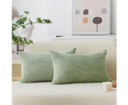 Lumbar Pillow Cover 2 Pack Decorative Striped Corduroy Rectangle Cushion Covers Oblong Pillow Covers for Couch
