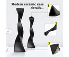 Tall Floor Vase Ceramic Vases Modern Home Decor Flower Vase for Shelf Home Décor Twisted Tall Creative Black Vase