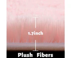 Blush Round Rug for Bedroom,Fluffy Circle Rug 4'X4' for Kids Room,Furry Carpet for Teen Girls Room,Shaggy Circular Rug